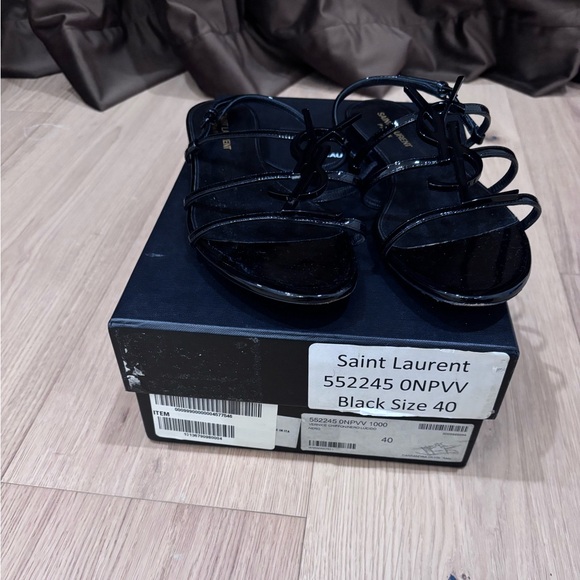 Saint Laurent Black Strappy Sandals - Picture 2 of 4
